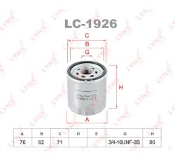 Фильтр масляный VOLVO C30/S40 II/S80 II mot.1,6/1,8/2,0L LYNXauto LC-1926