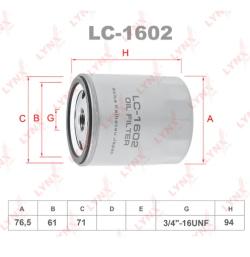Фильтр масляный LYNXauto LC-1602 FOCUS/MONDEO/MAZDA/LANDROVER