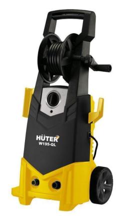 Мойка Huter 420л/ч 2500Вт с барабаном для шланга + пеногенератор  W195PRO