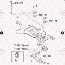 Сайлентблок переднего рычага задний без кронштейна  FORD Focus II/MAZDA 3/VOLVO S40 II 	TEF1448