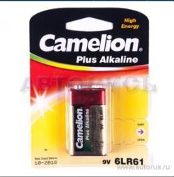Батарейка алкалиновая тип 6LR61 9В 1шт Camelion Plus Alkaline 6LF22-BP1