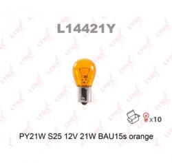 Лампа 12V PY21W 21W BAU15s LYNXauto Orange 1 шт. картон L14421Y