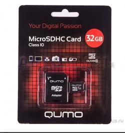 Карта памяти QUMO, Secure Digital Micro 32Gb, SDHC, class 10