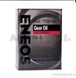 Масло транс. ENEOS Gear GL-5 75W90 4 л OIL1370