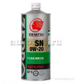 Масло IDEMITSU ZEPRO ECO MEDALIST SN/GF-5 0W20 моторное синтетическое 1 л
