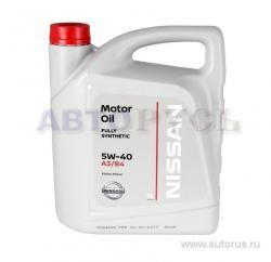 Масло NISSAN MOTOR OIL 5W40 моторное синтетическое 5 л