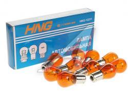 Лампа указателья поворота переднего 12V PY21W  желтая HNG (Газель)   HNG-12211, А12-21-3