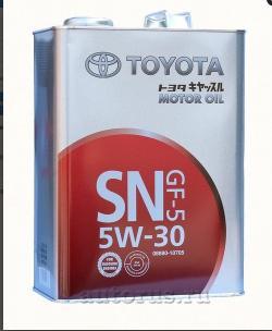 Масло TOYOTA MOTOR OIL 5W30 SN/GF-5 моторное синтетическое 4 л