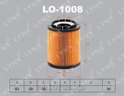 Фильтр масляный LYNXauto LO-1008 AUDI A6 3.7 99-05 / A8 3.7-4.2 98-02 / Q7 3.6 06,