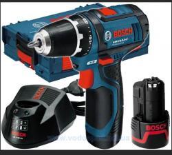 Дрель-шуруповерт с АКБ 12.0В 2.0Ач (2АКБ,кейс,набор бит) Professional BOSCH   GSR 12V-15
