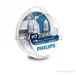 Лампа 12V H7+W5W 55W PHILIPS White Vision 2 шт. DUOBOX 12972 WHVSM